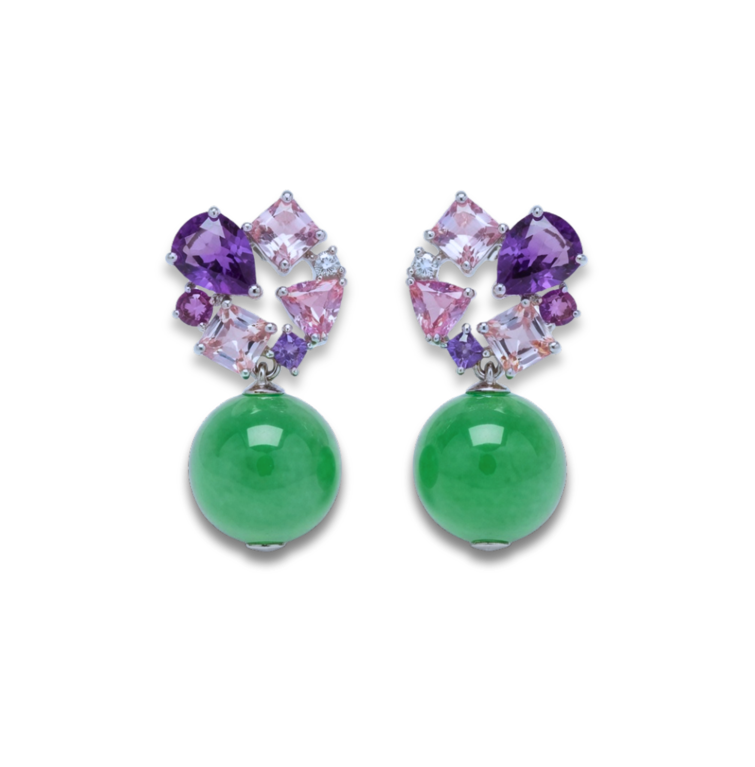 Katherine Collection Jadeite and Gem Set Earrings