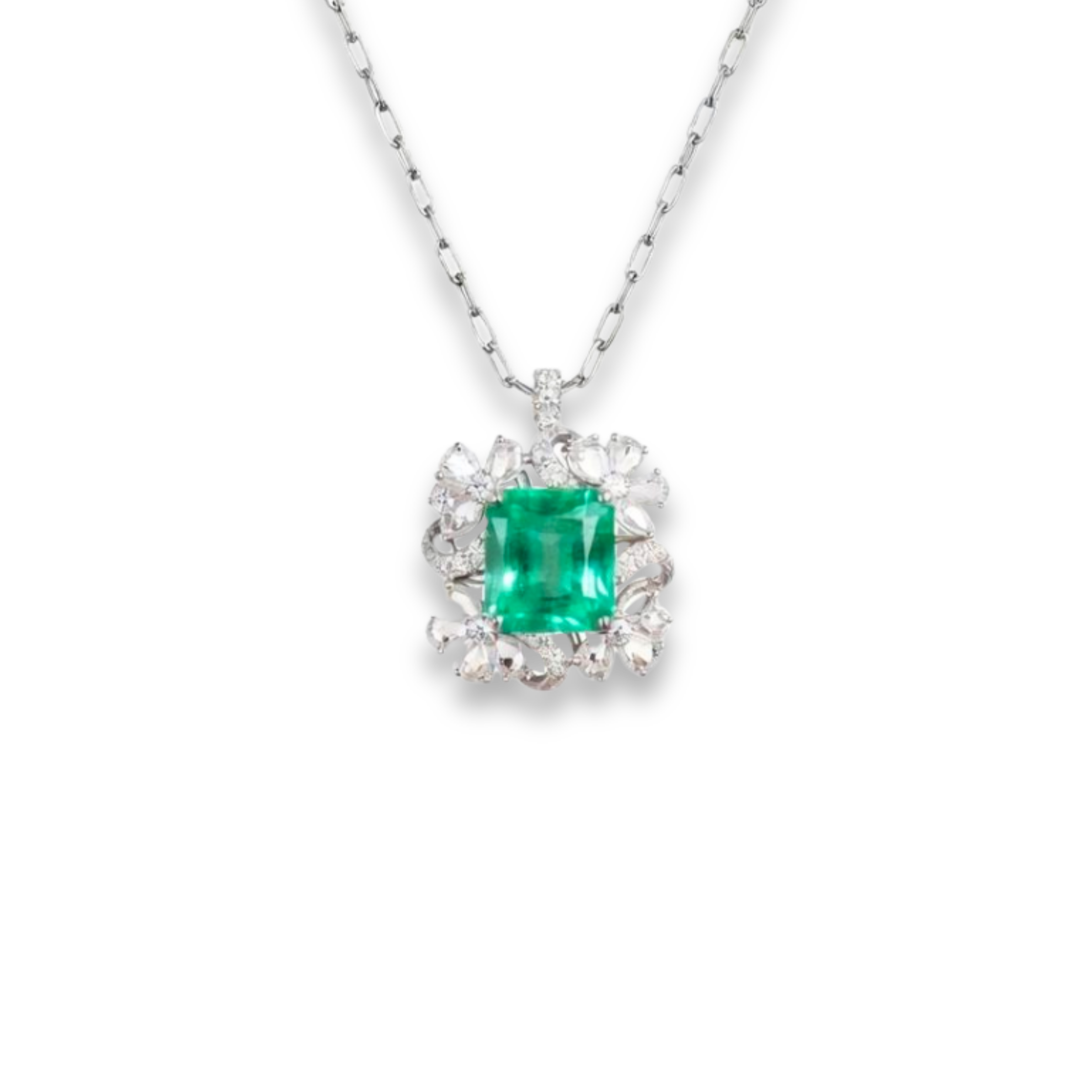 Accompanied by a GRS certificate stating the emerald is natural, "Green" in colour, of Colombian origin and has "Minor" clarity enhancement.