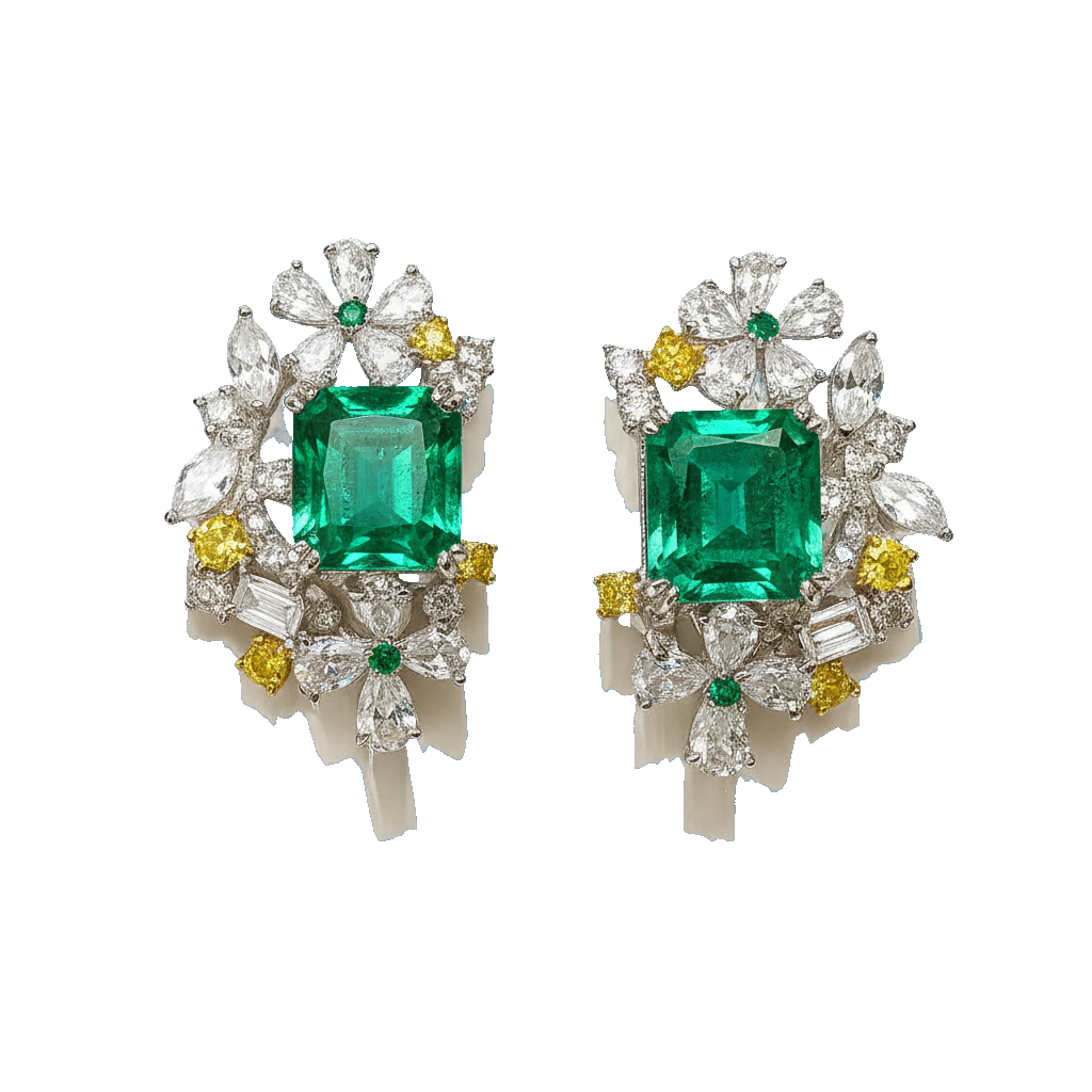 Accompanied by two GRS reports stating that the emeralds are green color, of Colombia origin, with minor oil treatment.