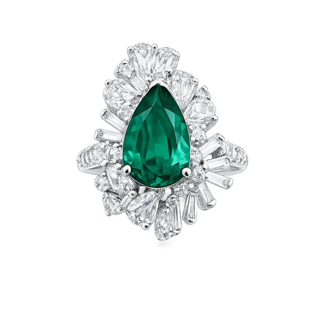 Accompanied by a GRS report, stating 2.31 cts, Colombian origin, and minor clarity enhancement