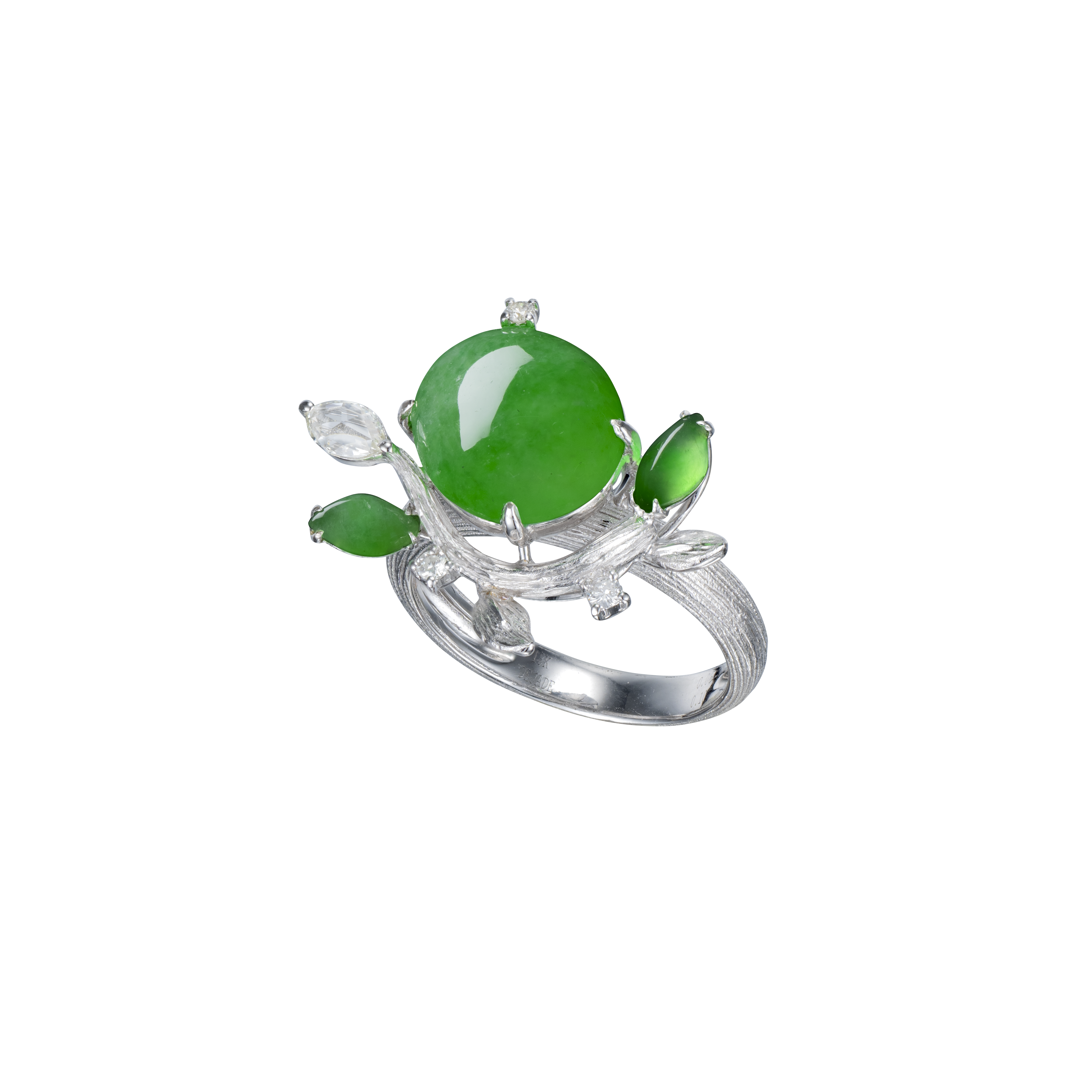 Rose Collection Jadeite and Diamond Ring - Rose Collection - Dejade Jewellery