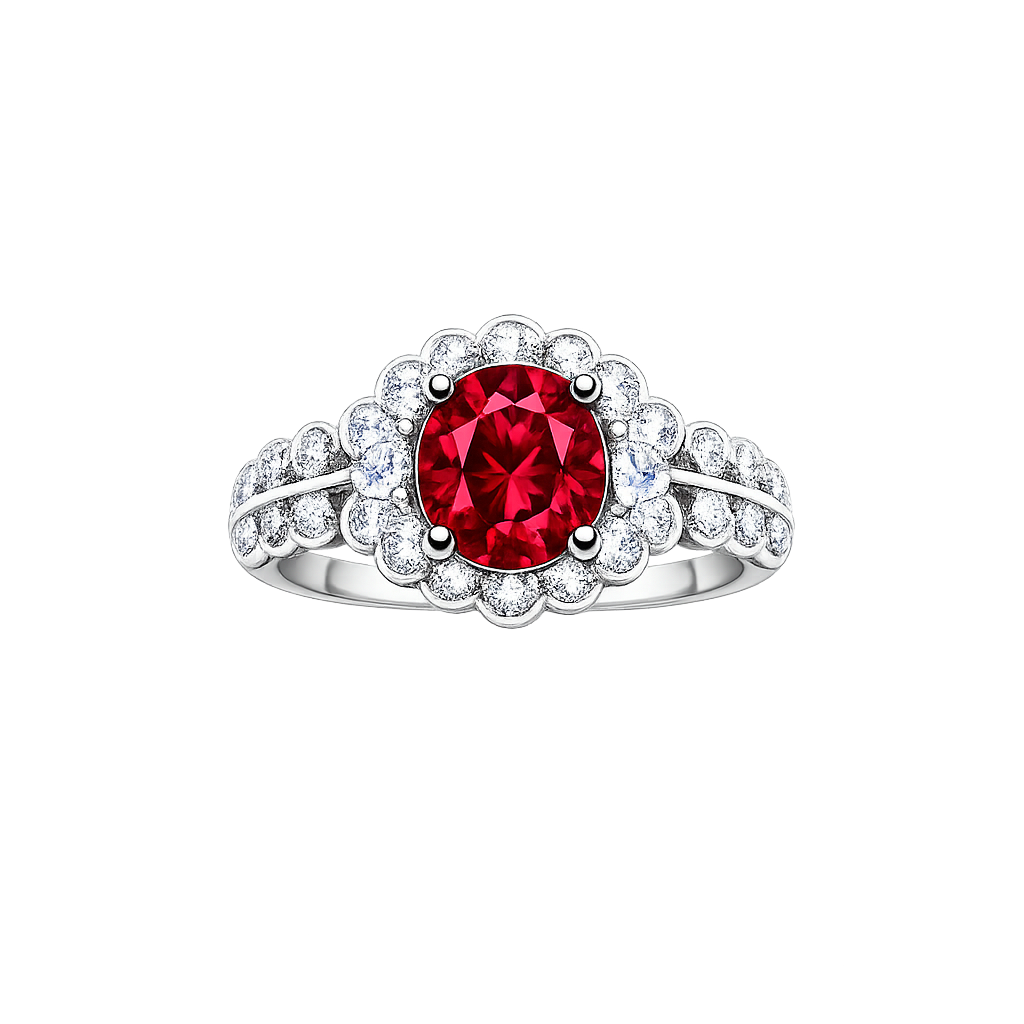 Accompanied by GRS report, stating that the 1.49 ct natural ruby are vivid red color (GRS-type "Pigeon's blood") originated from Burma with no heat treatment.