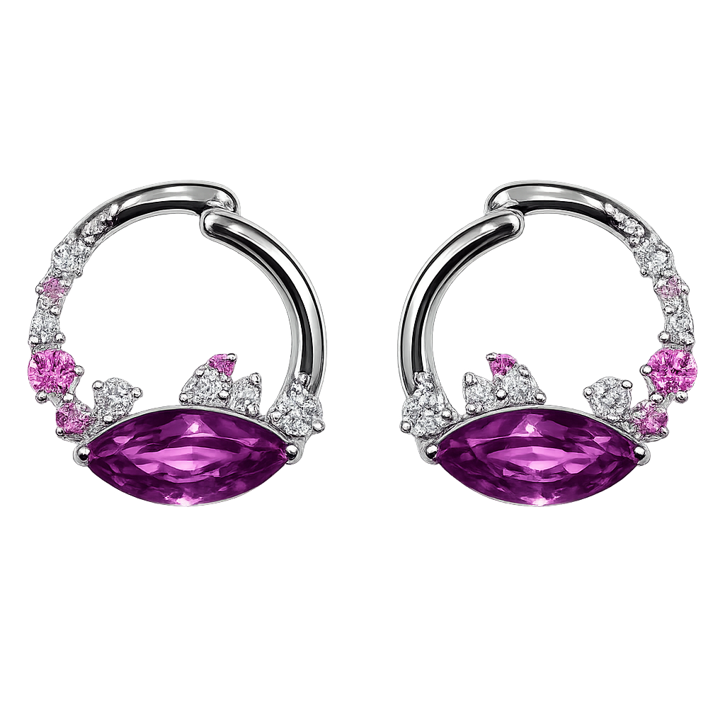 Accompanied by two certificates from GUILD, stating that the natural sapphire is purplish-pink, has indications of thermal treatment and originates from Madagascar.