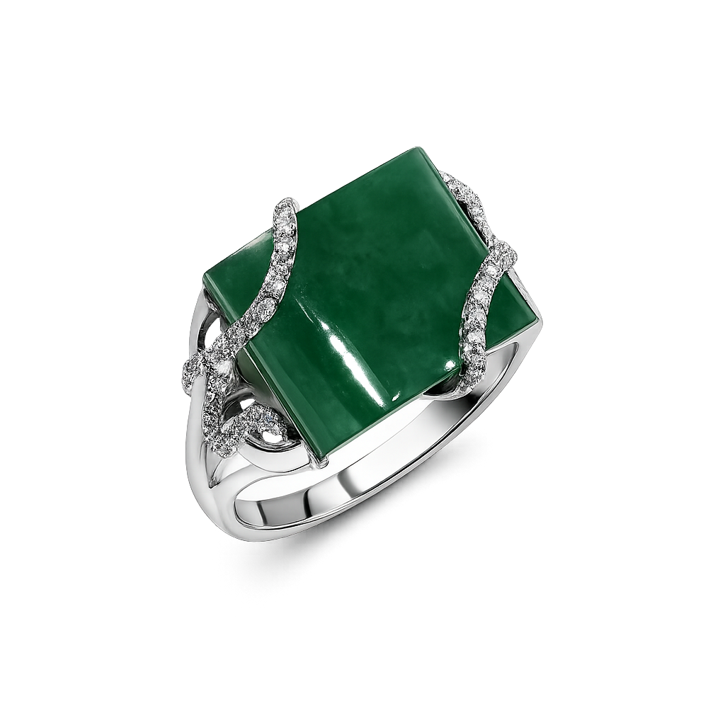 Accompanied by Hong Kong Jade & Stone Laboratory Certificate, stating that the jadeite is natural, known in the trade as ‘A Jade’.