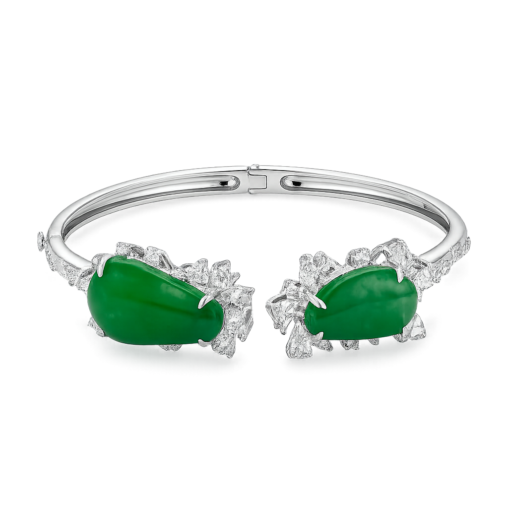 Accompanied by Hong Kong Jade & Stone Laboratory Certificate, stating that the jadeite is natural, known in the trade as ‘A Jade’.