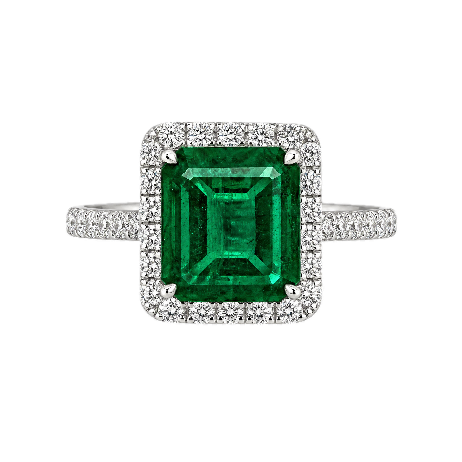 Accompanied by NGI report, stating that the natural emeralds shows indications of minor clarity enhancement, origin: Zambia