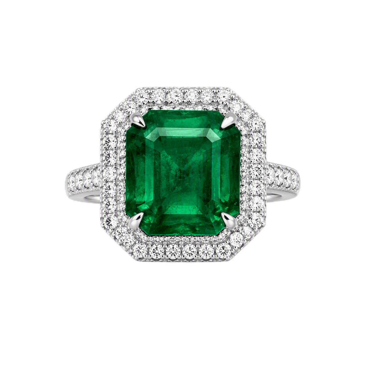 Accompanied by a GRS report that the emerald is natural, Vivid Green colour, of Colombian origin, with minor to moderate clarity enhancement; along with an appendix, stating that the emeralds are reminiscent in hue of the varieties displaying the legendary color found in the world-renowned Muzo mines. They are formally described as "Muzo Green" and commonly known in the trade as "Old Mine" emeralds.