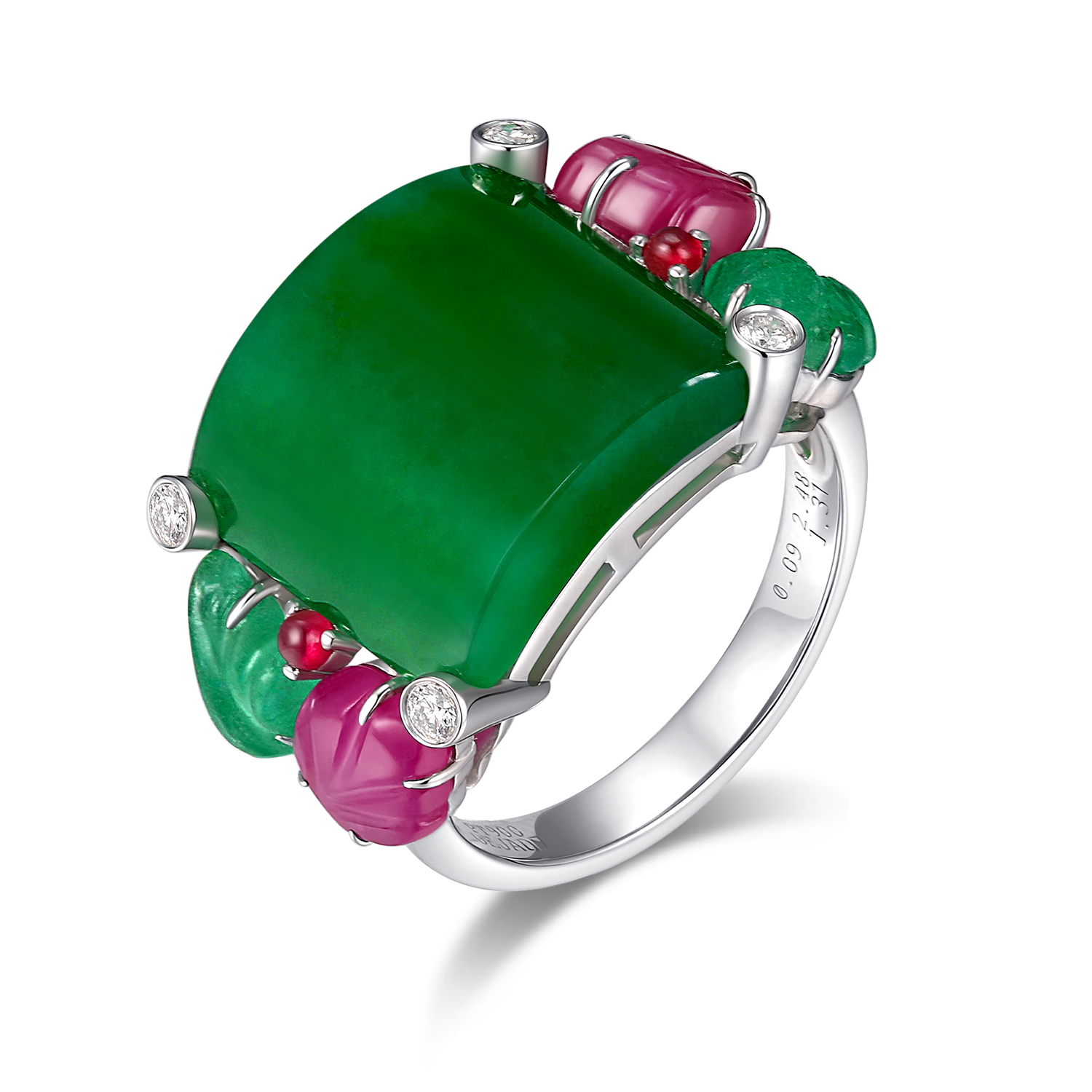 Accompanied by Hong Kong Jade & Stone Laboratory certificate, stating that the jadeite is natural, known in trade as 'A Jade'.