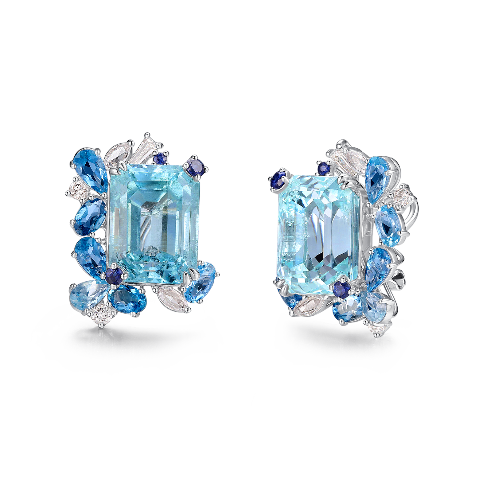Accompanied by two Bellerophon Gemlab reports, stating that the aquamarines are natural, Greenish Blue, No indications of any treatment.