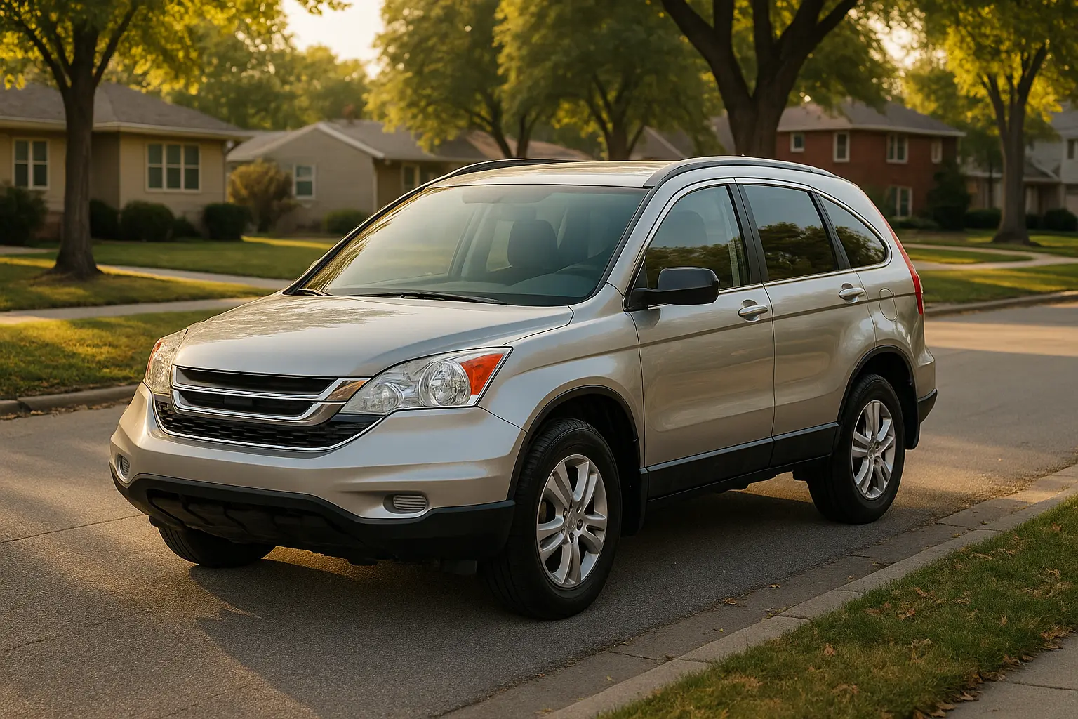 2011 Honda CR-V SE parked on a residential street in Omaha after HVAC blend door actuator replacement to fix heater blowing cold air only.