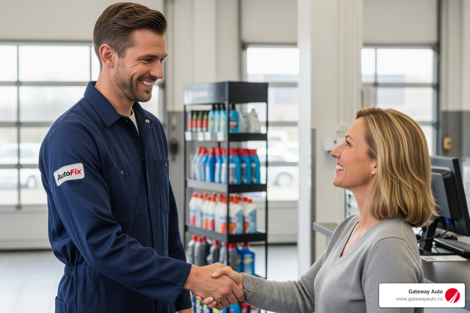 mechanic and customer shaking hands - auto repair payment plan mechanic and customer shaking hands - auto repair payment plan