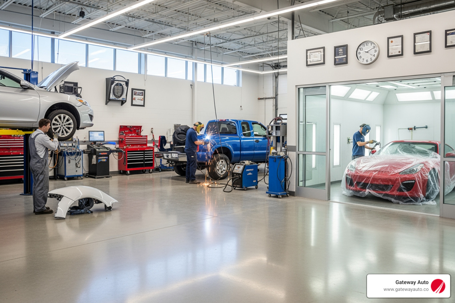 clean, well-lit independent auto body shop floor - affordable collision repair clean, well-lit independent auto body shop floor - affordable collision repair