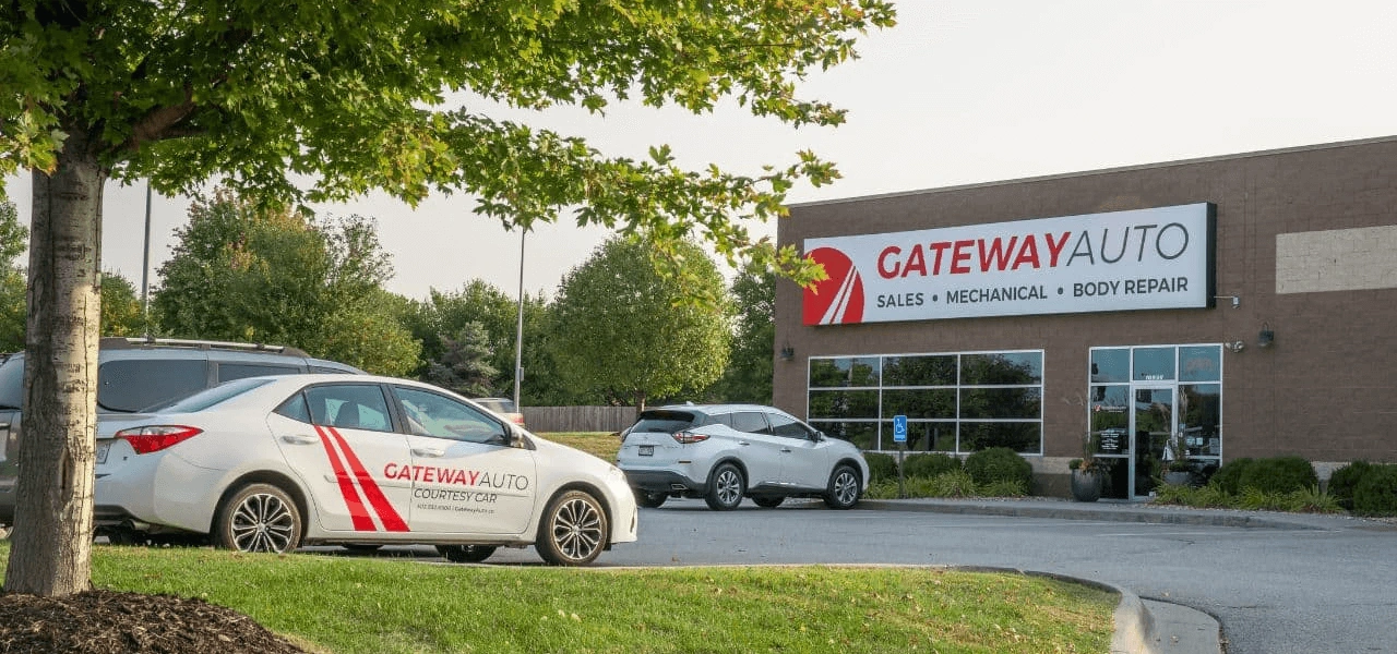 The Gateway Auto team standing in front of our Omaha facility The Gateway Auto team standing in front of our Omaha facility