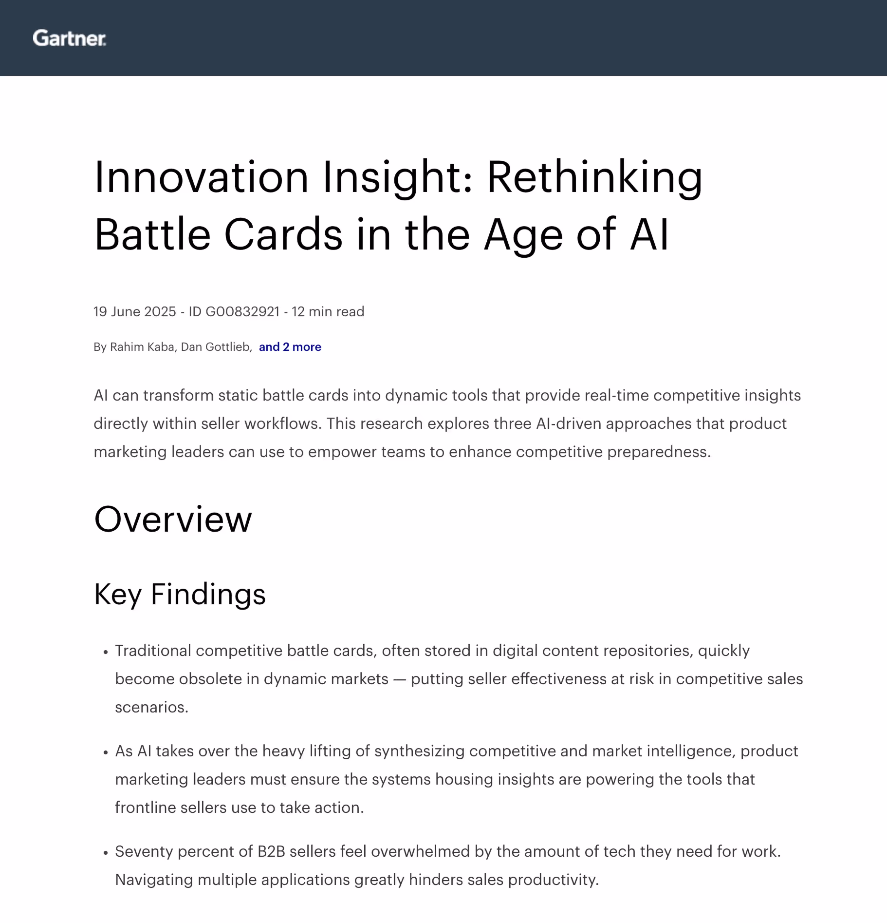 Gartner report view