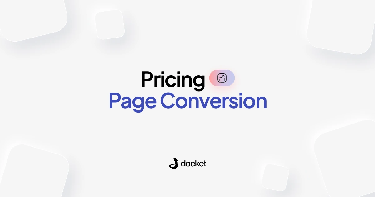 Pricing Page Conversion – Docket blog banner