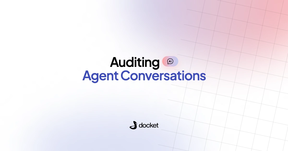 Auditing Agent Conversations – Docket blog banner