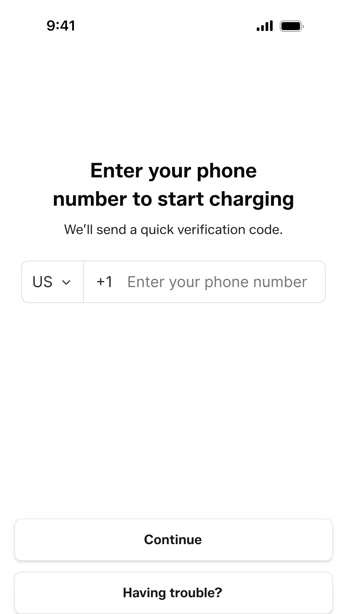 Mobile phone showing Flipturn's QR code authentication flow for a driver starting a charging session