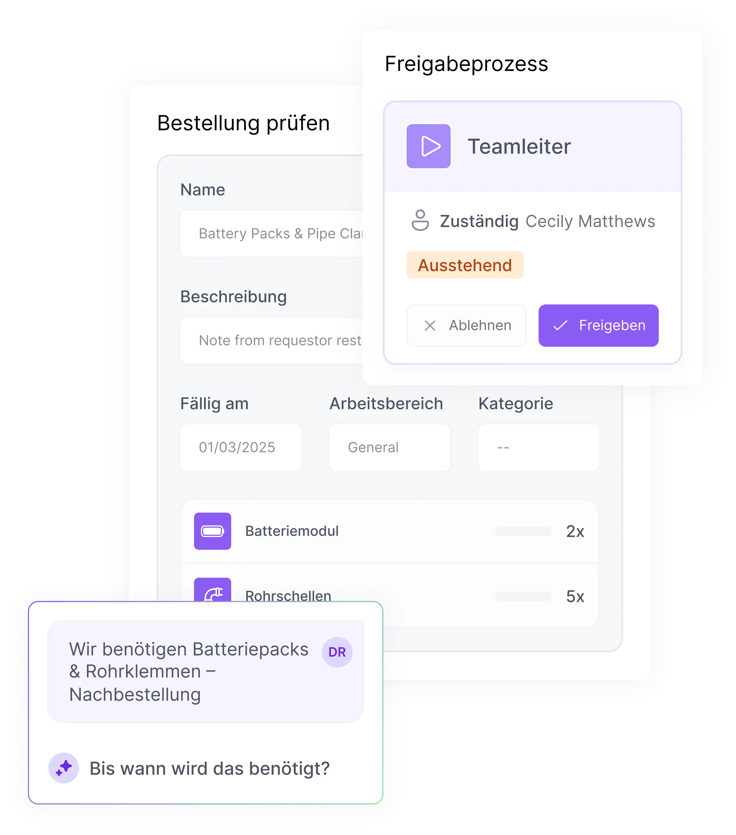 AI-powered sourcing funnel and supplier response evaluation interface on Mercanis.