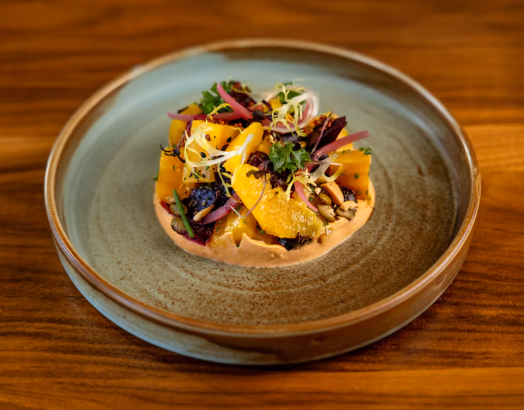 A plate of food in Level 5