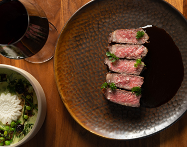 Plate of sliced beef