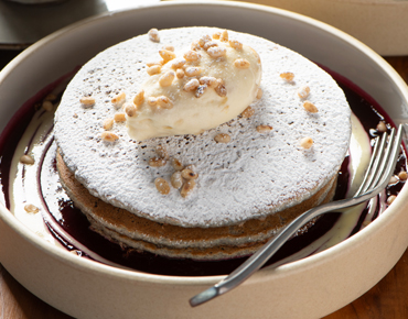 Blue corn pinon pancakes