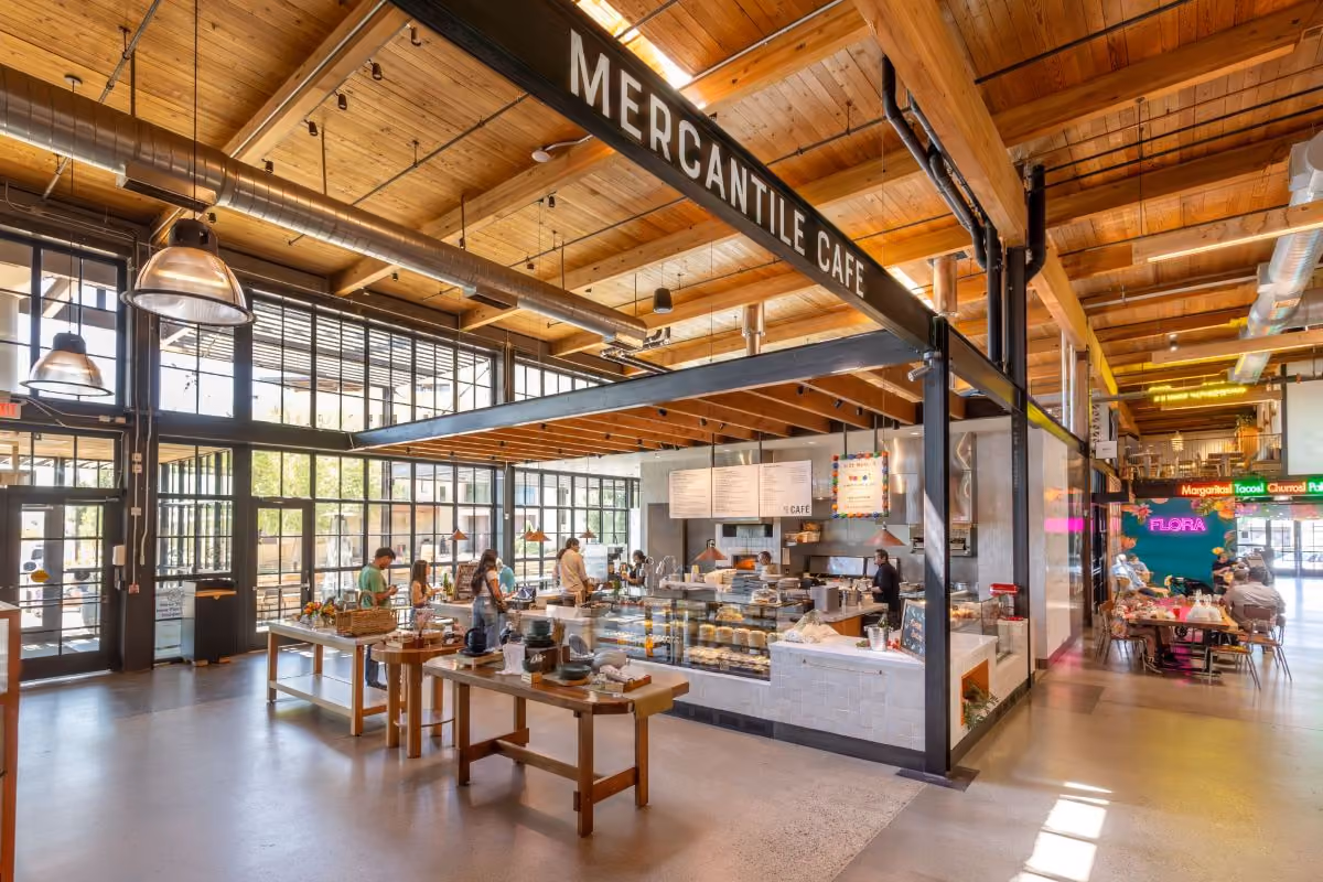 Interior of entrance and Mercantile Cafe