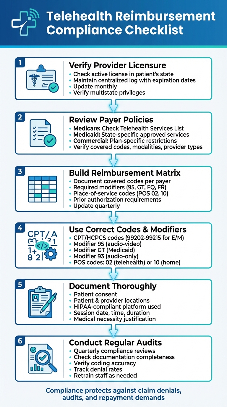 Telehealth Reimbursement Compliance Checklist: 6 Essential Steps
