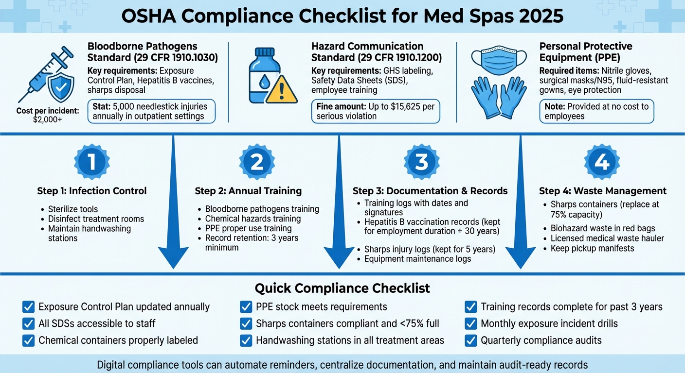 OSHA Compliance Checklist for Med Spas 2025
