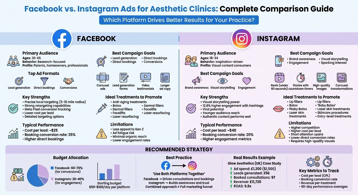 Facebook vs Instagram Ads for Aesthetic Clinics: Complete Comparison Guide