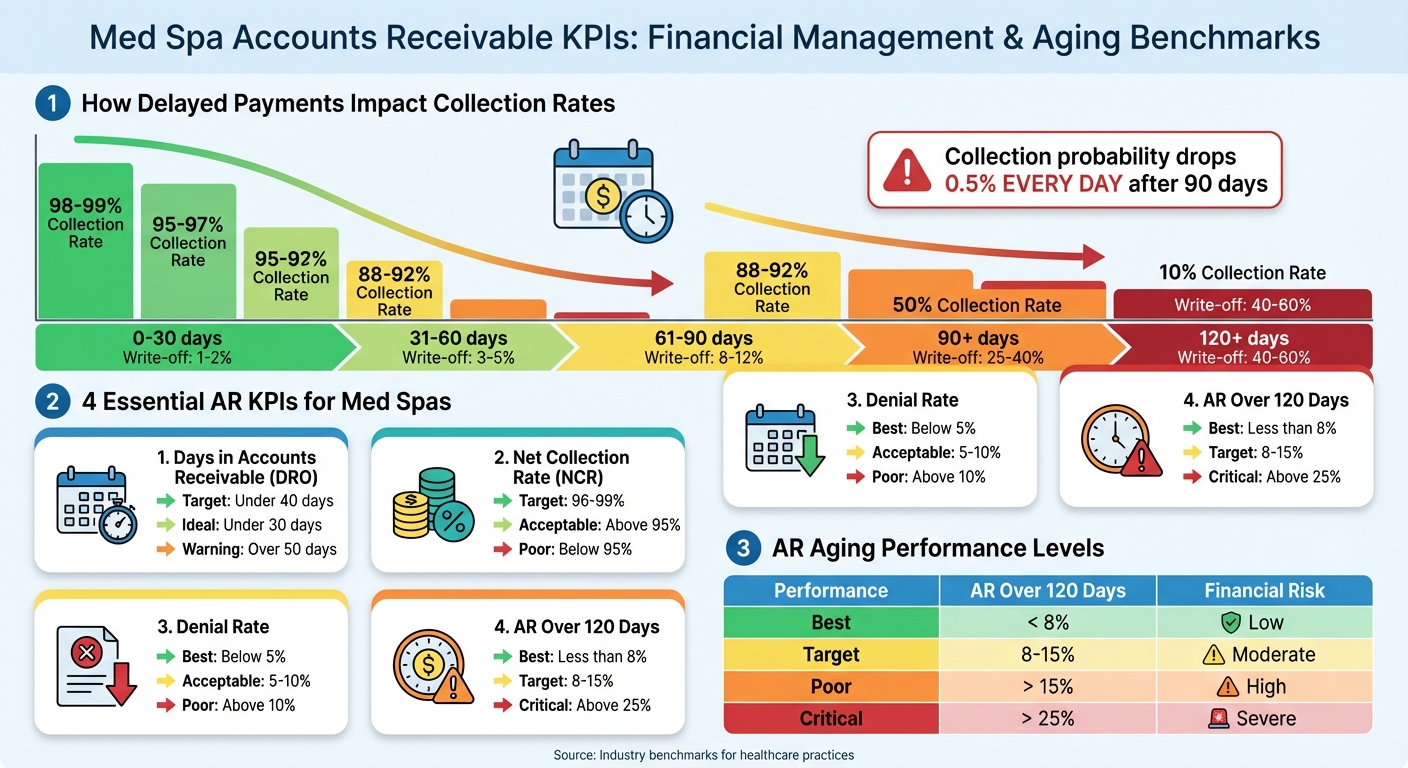 Med Spa Accounts Receivable KPIs and Collection Rates by Aging Period