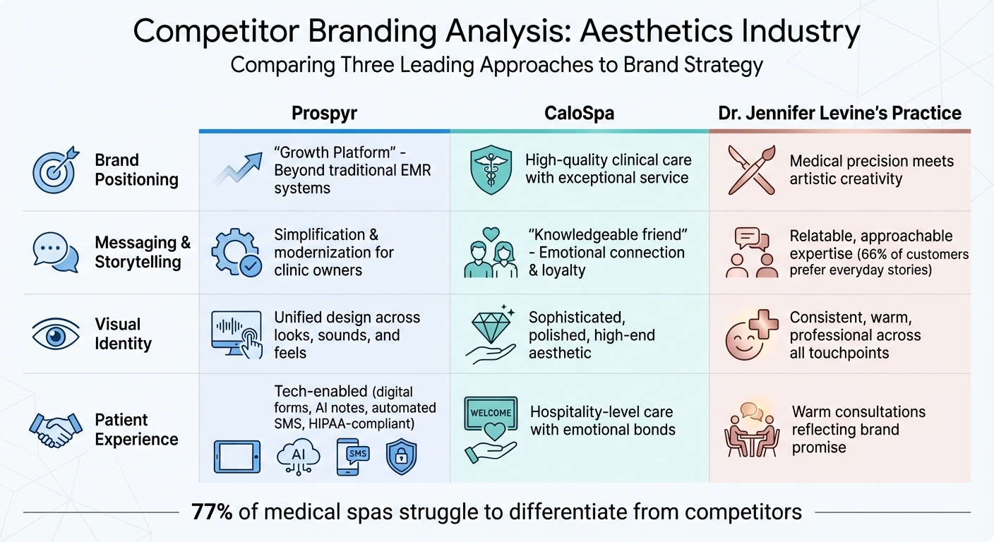 Aesthetics Industry Brand Comparison: Prospyr vs CaloSpa vs Dr. Levine