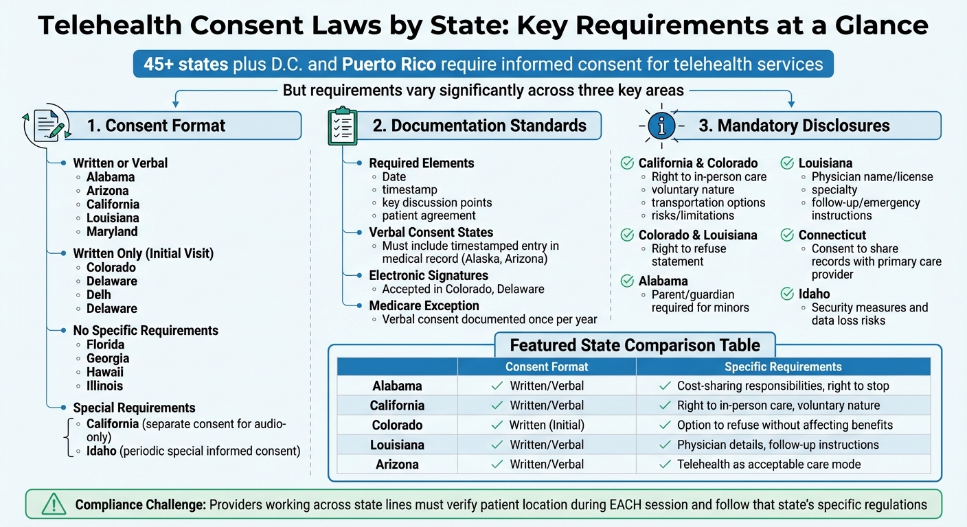 Telehealth Consent Requirements by State: Format, Documentation, and Disclosures