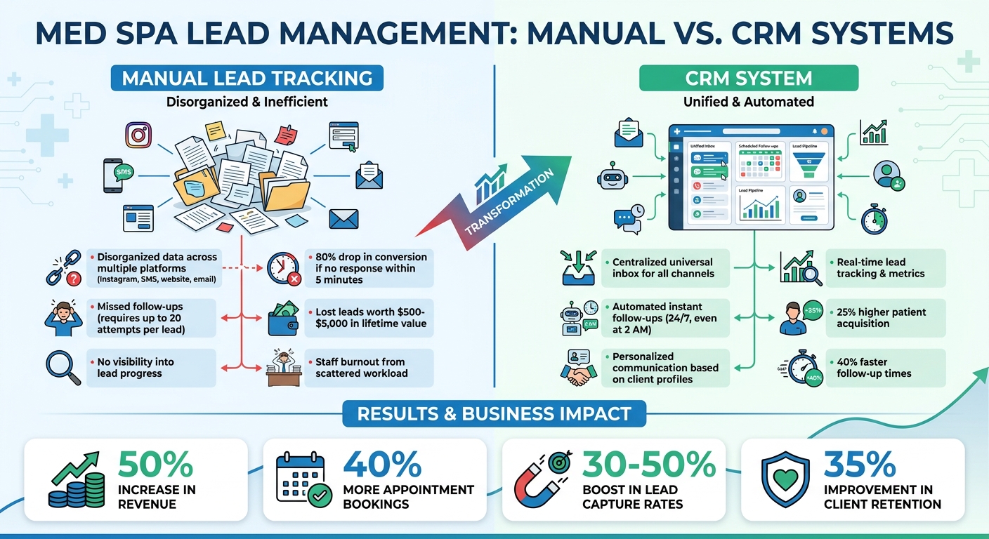 Manual Lead Tracking vs CRM Systems for Med Spas