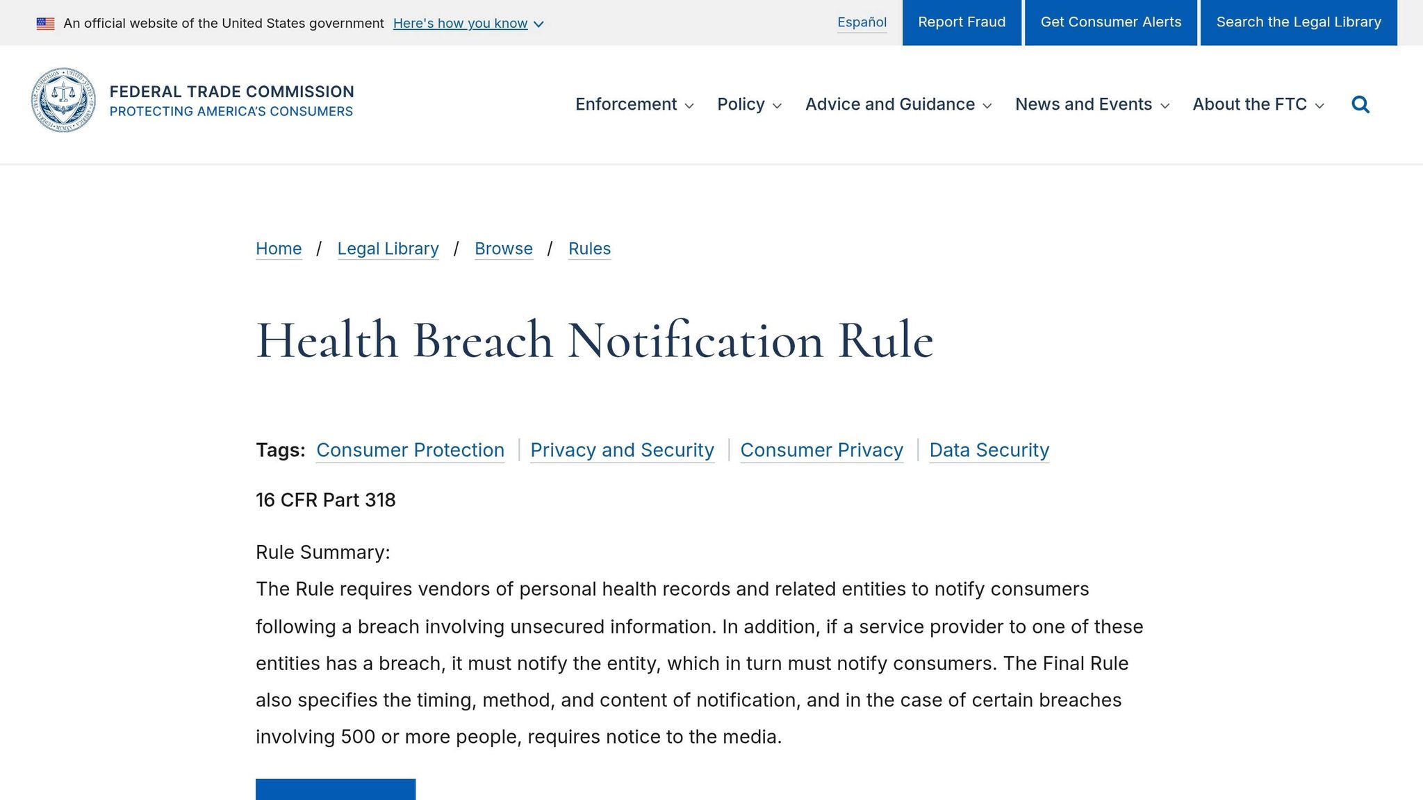Health Breach Notification Rule