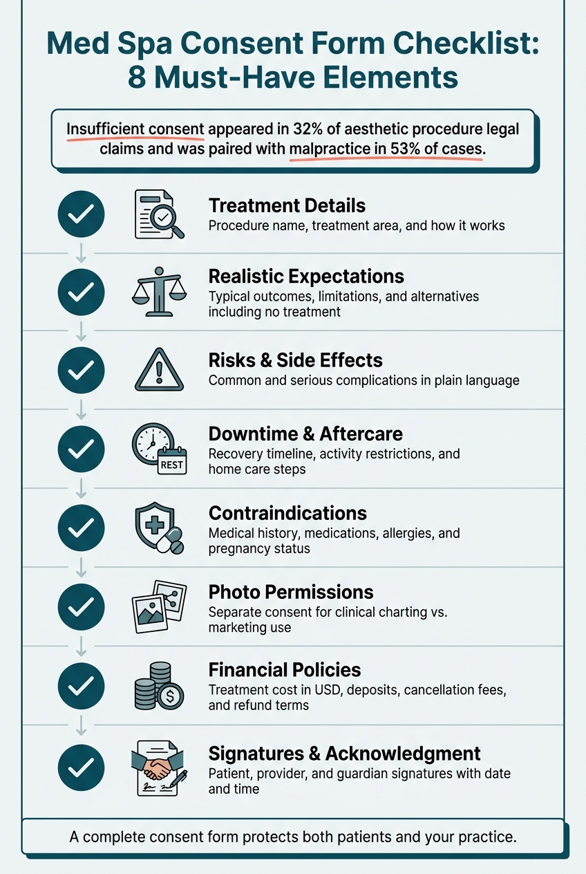 Med Spa Consent Form Checklist: 8 Must-Have Elements