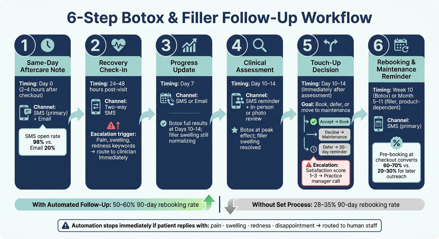 6-Step Botox & Filler Follow-Up Workflow Timeline