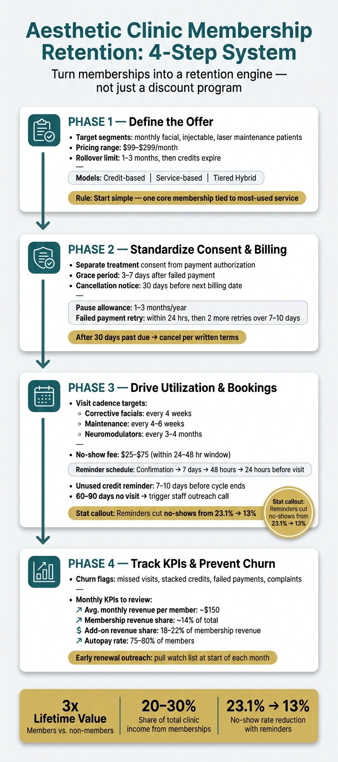 Aesthetic Clinic Membership Retention: 4-Step System