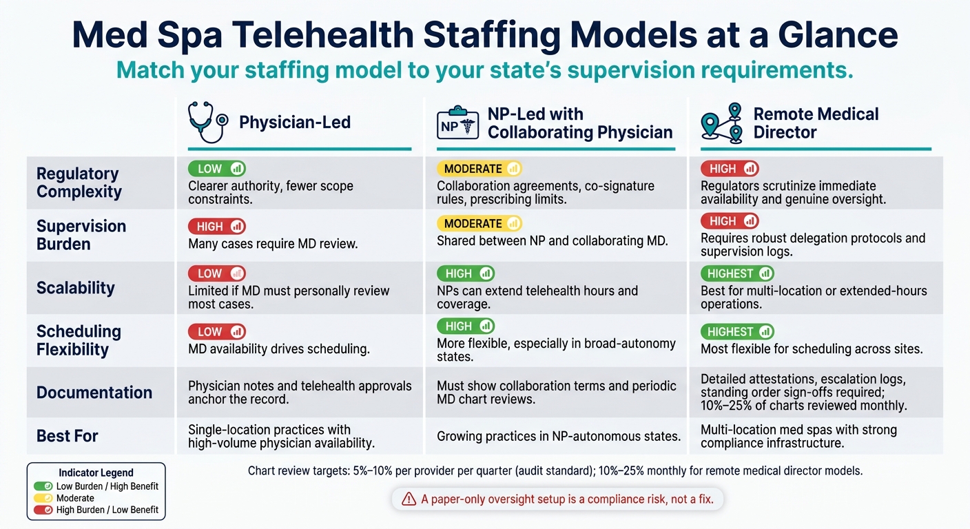 Med Spa Telehealth Staffing Models: Supervision, Scalability & Compliance