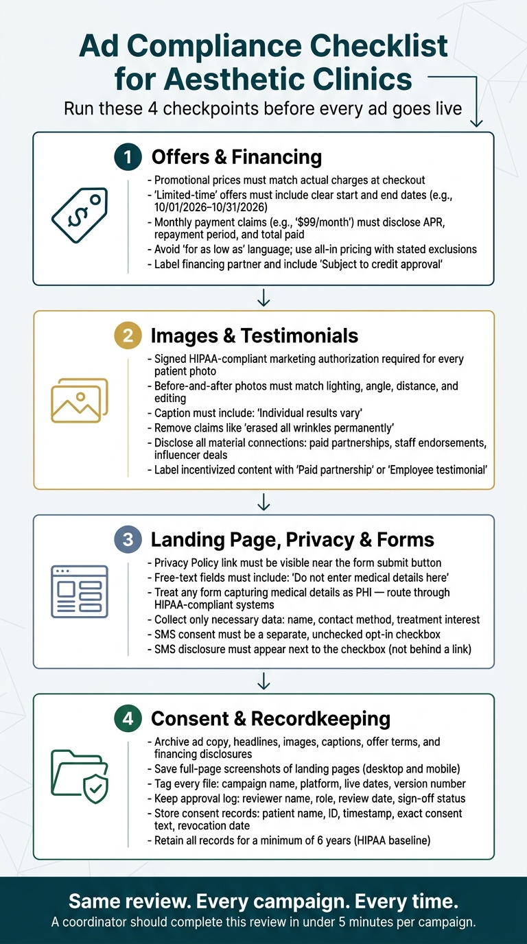 Ad Compliance Checklist for Aesthetic Clinics: 4-Step Pre-Launch Review