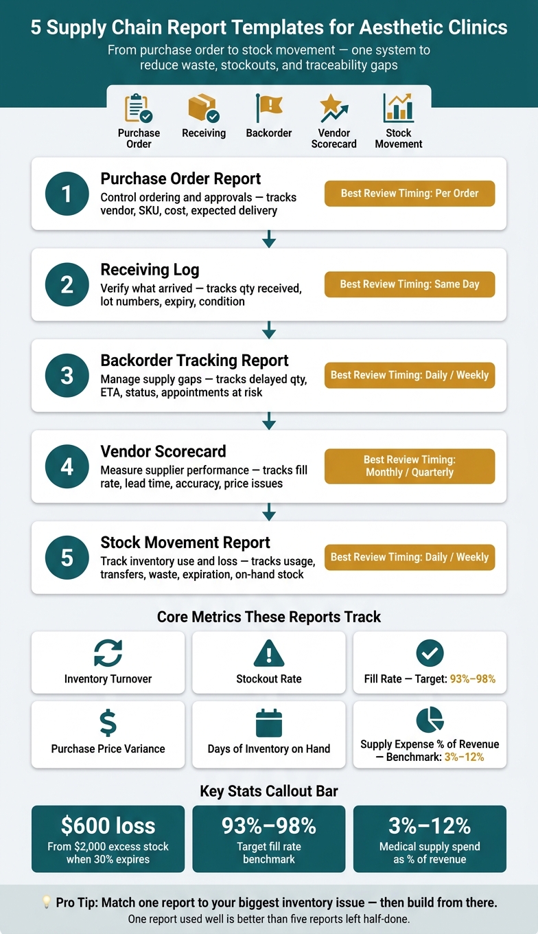 5 Supply Chain Report Templates for Aesthetic Clinics: At a Glance