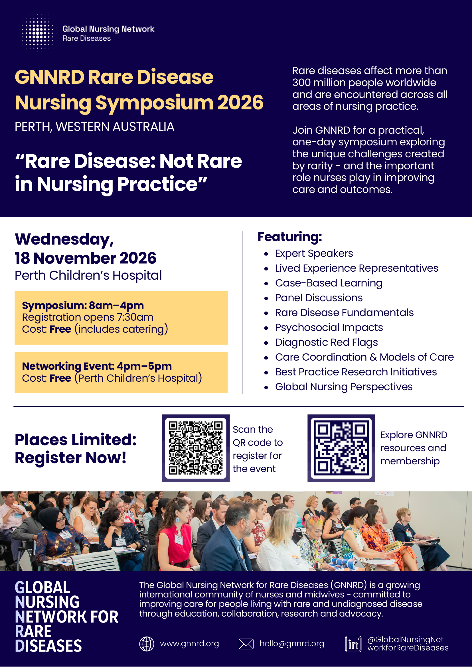 GNNRD Rare Disease Nursing Symposium 2026 Perth brochure