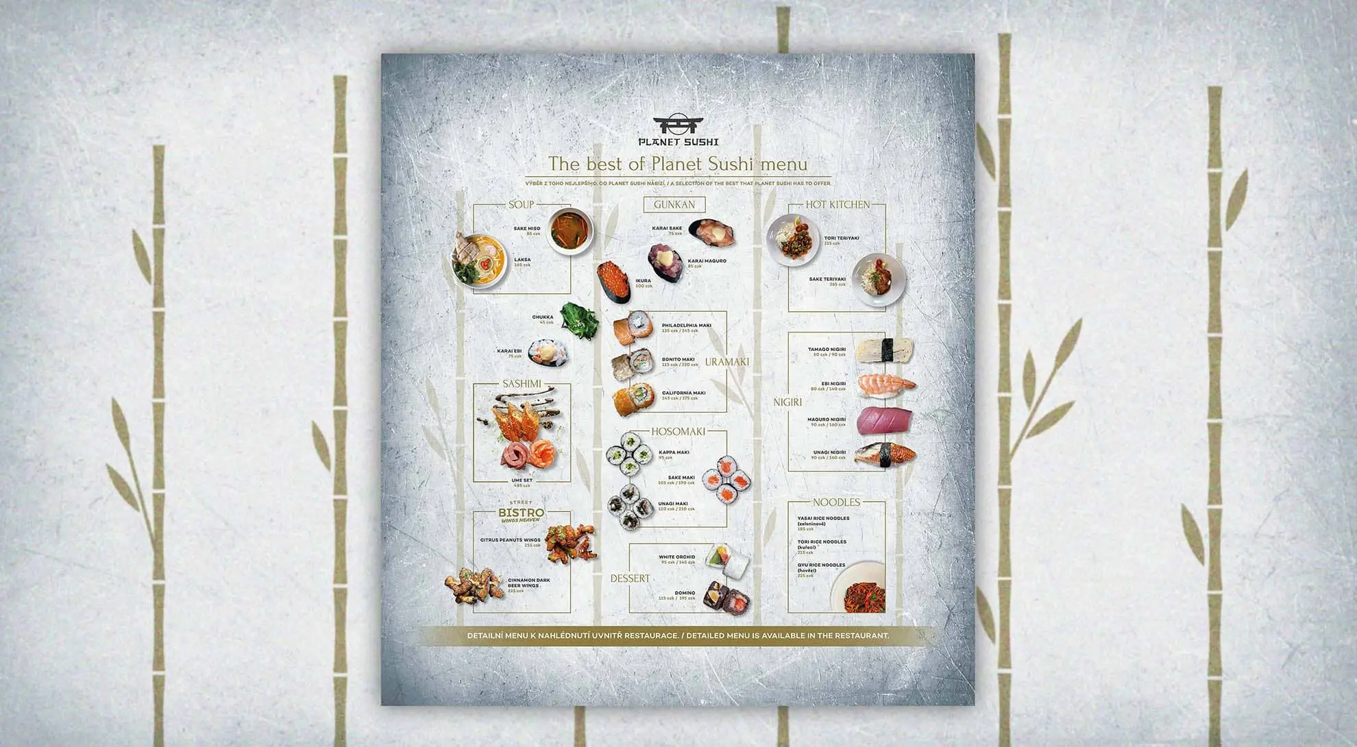 Planet Sushi venkovní menu
