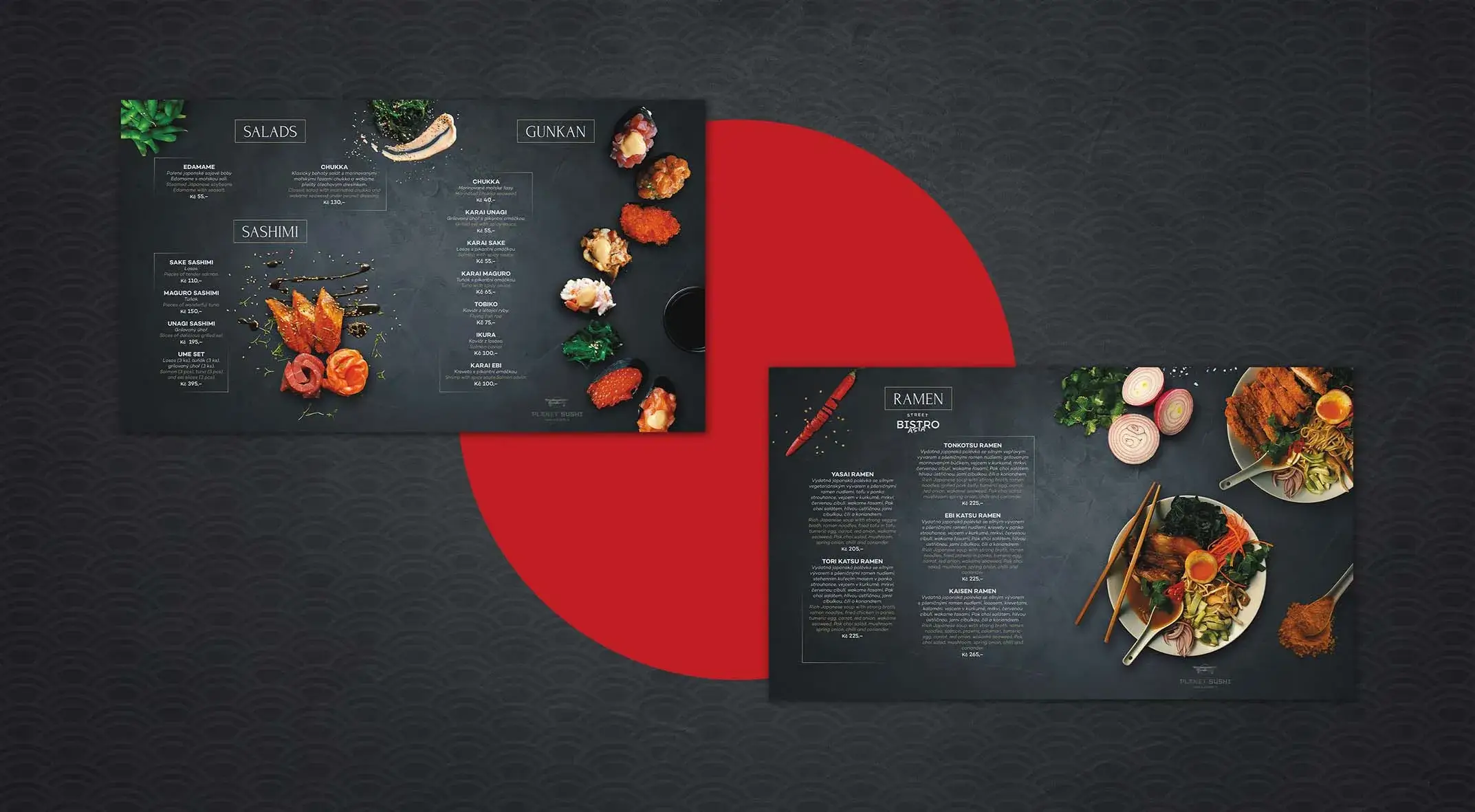 Planet Sushi jídelní menu