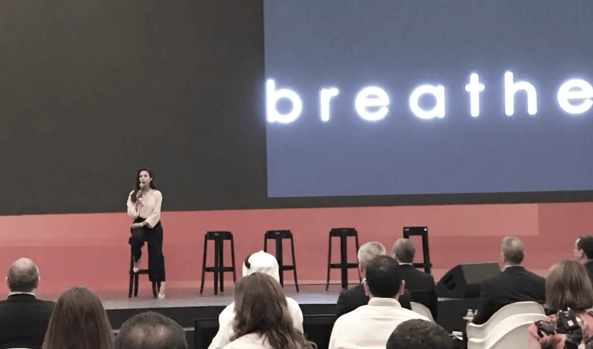 One of mindsai leaders speaking on stage