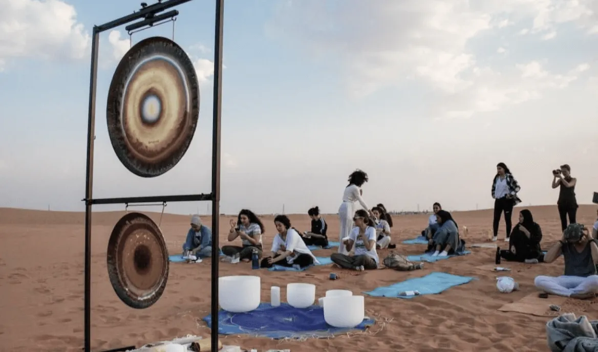 people at one of mindsai off-site retreats, in amazing saudi desert