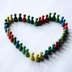 Pusteblume mit blauen Hintergrund