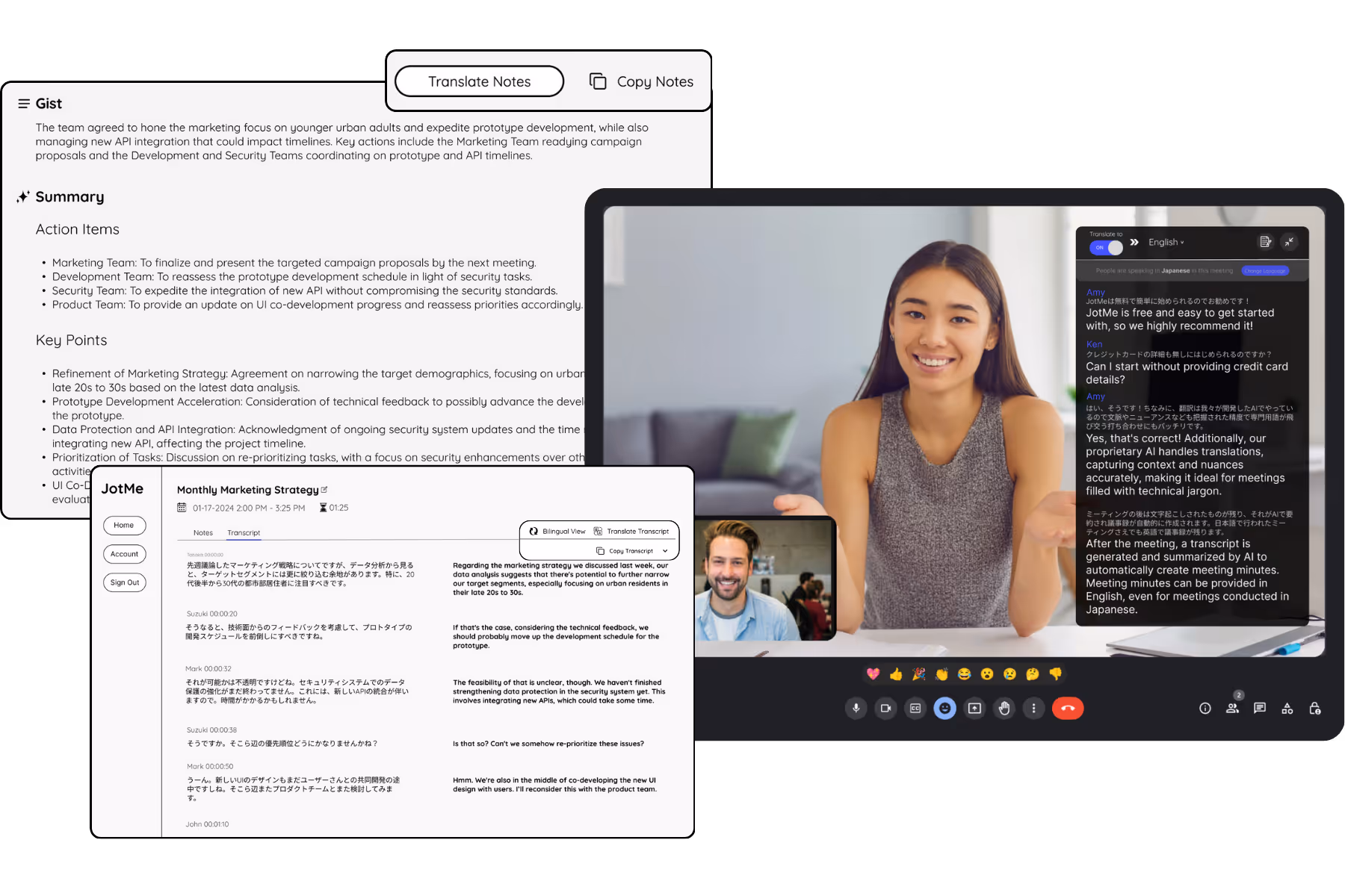 Translate, transcribe, and summarize Google Meet