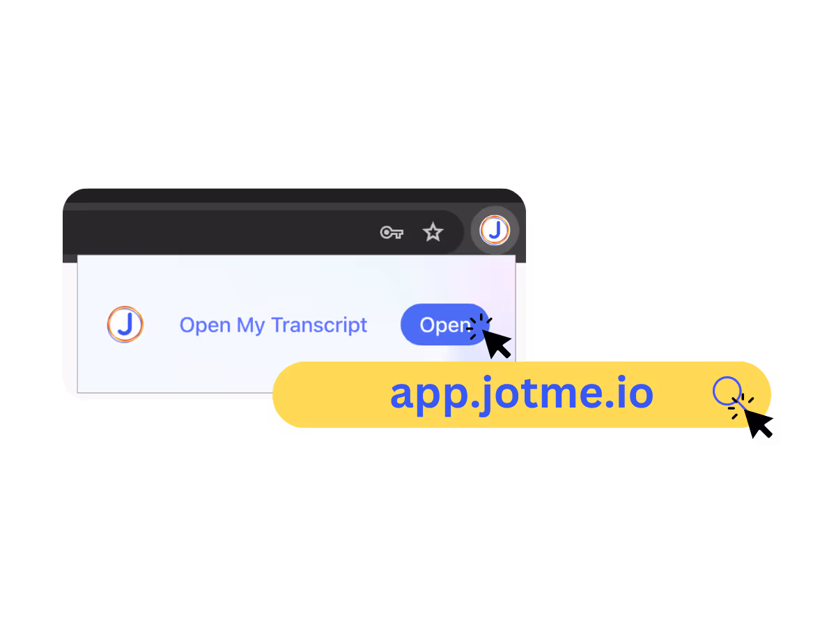 Get access to your transcripts by visiting the JotMe dashboard