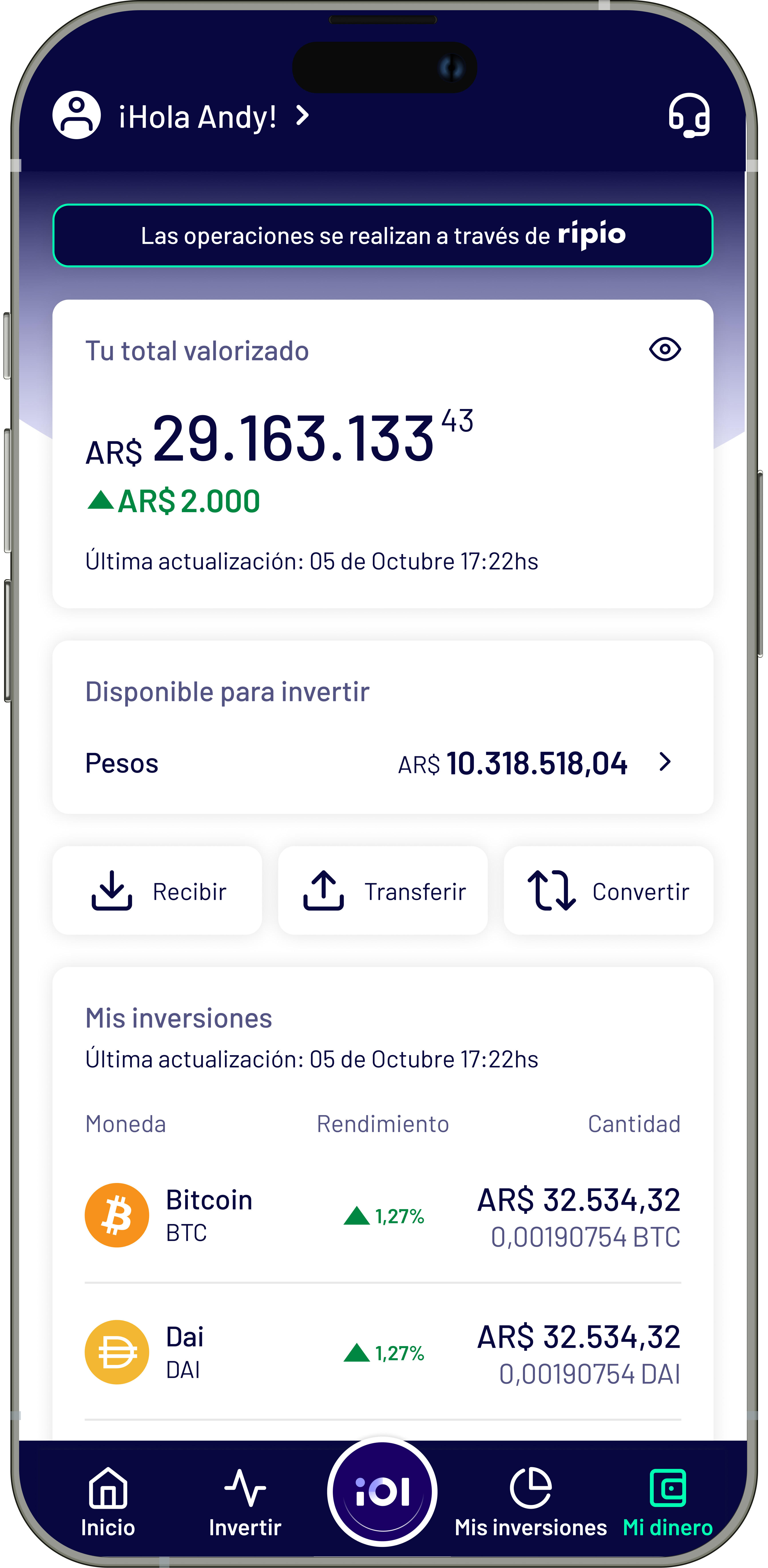Paso 3: el dinero se acredita en tu cuenta