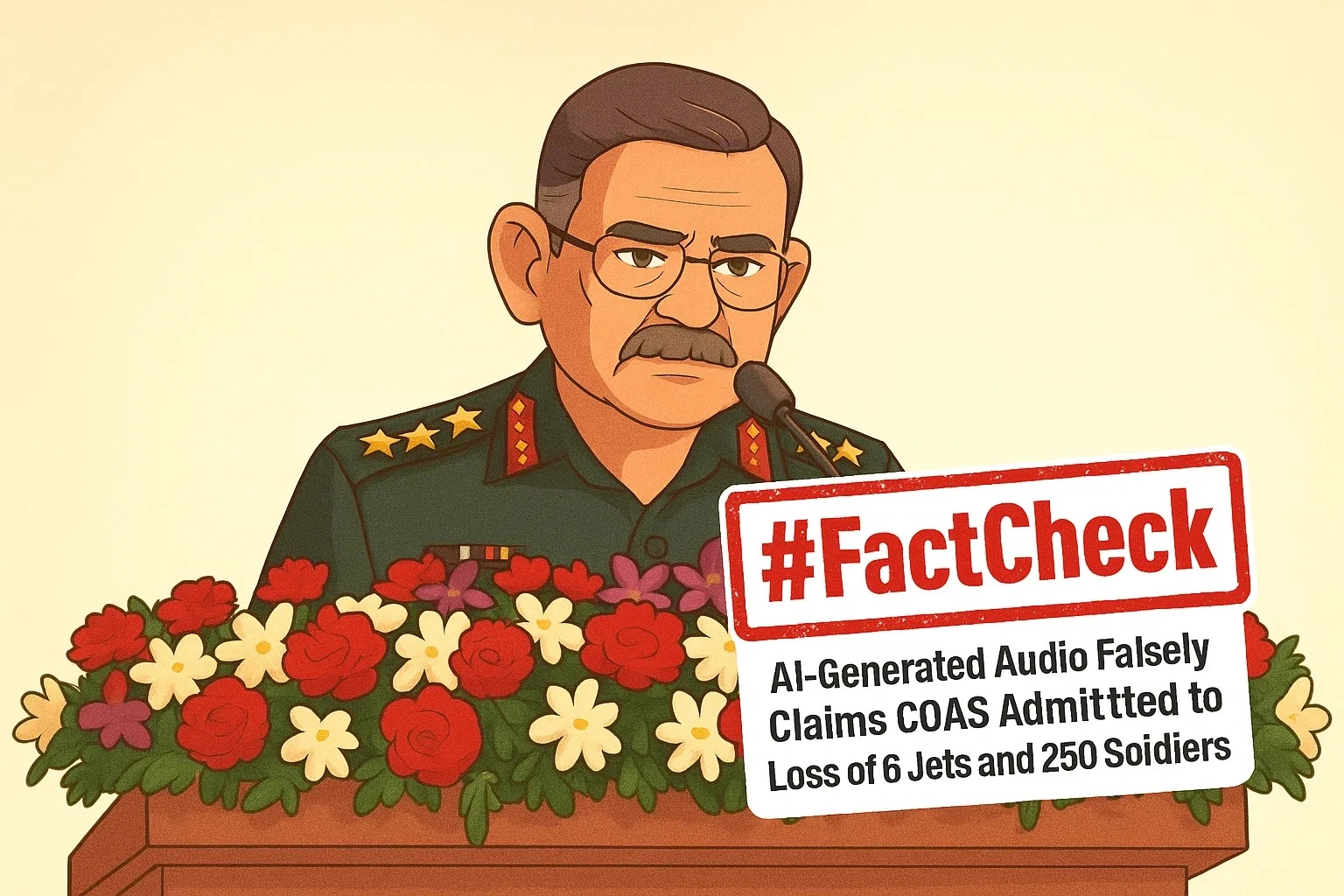 #FactCheck: AI-Generated Audio Falsely Claims COAS Admitted to Loss of 6 Jets and 250 Soldiers